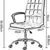 HJW Home Office Desk Chairs Computer Gaming Chairs Office Chair Ergonomic 360 Degree Swivel Pu Seat Computer Chair Armchair
