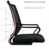 WALNUT Furniture High Back Black Mesh Executive Swivel Ergonomic Office Chair with Back Angle Adjustment