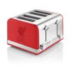 Swan Official Liverpool Football Club 4 Slice Retro Toaster, Red, 1600W, Red Indicator Lights, Defrost and Reheat Settings, Removable Crumb Tray,