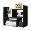 TY ARTS & CULTURE - Expandable Wood Desktop Storage Organizer Multipurpose Desk Bookshelf Display Shelf Rack Counter Top Bookcase for Office Home