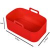 SPARES2GO Basket Compatible with Devology Double 9L Dual Air Fryer Drawer Liner Silicone (Pack of 2, Red)