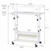 Small Standing Desk Adjustable Height, Mobile Stand Up Desk with Wheels, 32 Inch Portable Rolling Desk Small Computer Desk, Portable Laptop Desk