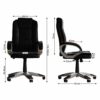 Vida Designs Charlton Executive Office Computer Chair, Black, Gaming Adjustable Swivel PU Faux-Leather