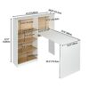 N/A Office Desk Computer Desk Laptop Study Desk L Shape Desk with 4 Tiers Bookshelf Home Office Workstation (Color : A)
