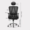 YLiansong-home Adjustable Rotating Office Chair Dark Backrest and Upholstered Black Seat 2-to-1 Synchronized Tilt Control Adjustable Arm and Tilt