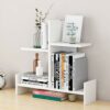 Desktop Bookshelf,with Tray Free Style Space Saving Desk Storage Organizer Great for Desk Vanity Tabletop in Home Or Office-d 40x15x47cm(16x6x19i
