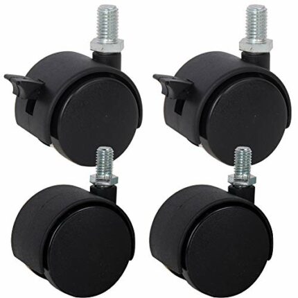 SKOAJAS Plate Casters Furniture casters Thread M10 16'' 2'' Crib castor Wheels Silent Nylon castors with Brake Swivel 120-160kg Quiet Rolling for