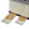 Russell Hobbs 24384 Cream Inspire 4 Slice Toaster, Wide Slot with Lift and Look Feature, High Gloss Chrome Accents, 1800 W