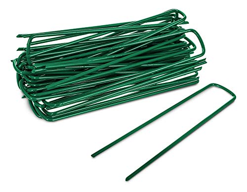 Pack of 50 Multipurpose Heavy Duty U Pins Grass Turf Steel Galvanised Metal Tent Pegs (Pack of 50)