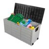 AOOF 75gal 260L Outdoor Garden Plastic Storage Deck Box Chest Tools Cushions Toys Lockable Seat