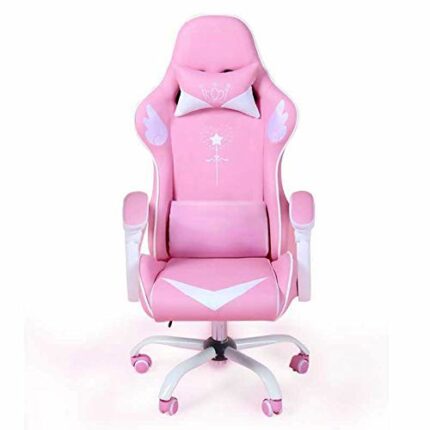 LEIGE Game Chair Can-Go-to-Computer-Chair Cafe Pink Comfortable Girl Fashion Cute Home Internet