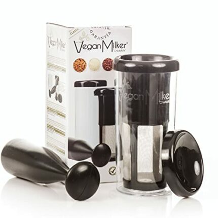 Vegan Milker Black, Multifunctional Filter Strainer - Homemade Plant Milk, Burmese tofu, etc. Maximum Emulsion. 1 Liter in 1 Minute. Ebook Recipe