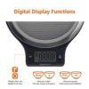 Amazon Basics Digital kitchen scales with LCD display (with batteries), Black and Stainless Steel, BPA free, Weighs up to 11 pounds