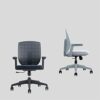 LUKEO Office Computer Desk Chairs for Home, Ergonomic Mid Back Fabric Mesh Swivel Office Chair with Lumbar Support (Color : Grey)
