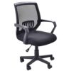 YT.JYUERI Relax Comfortably Safe Office Chair Ergonomic Desk Computer Chair Swivel Chair with Fixed Armrest Lumbar Support Adjustable Rotating Mi