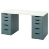 LAGKAPTEN/ALEX Desk,140x60 cm, durable and easy to care for. Desks for home. Desks & computer desks. Tables & desks. Furniture. (White)