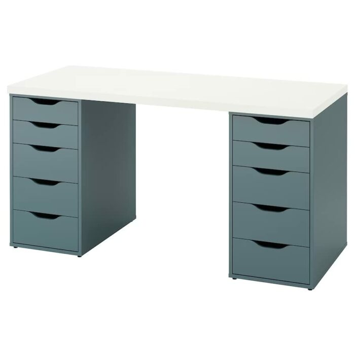 LAGKAPTEN/ALEX Desk,140x60 cm, durable and easy to care for. Desks for home. Desks & computer desks. Tables & desks. Furniture. (White)