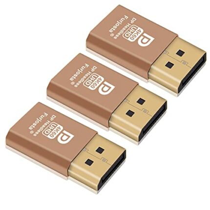 Furjosta DP 4k 60hz DisplayPort Display Emulator EDID Emulator Plug (fit Headless 2560x1080 60/120Hz-Real Version 4096x2160@60Hz-3P