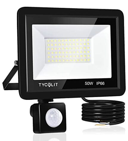 wowspeed LED Floodlight Outdoor 50W with Motion Sensor, 6000K, 5000Lm, PIR Floodlight Security Lights Outdoor, IP66 Waterproof, LED Spotlight for