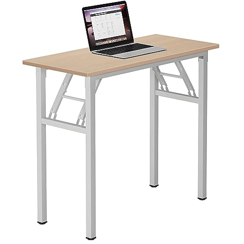 Need Small Desk 31 1/2" No Assembly Foldable Writing Table,Sturdy and Heavy Duty Folding Computer Desks for Small Space/Home Office/Dormitory AC5