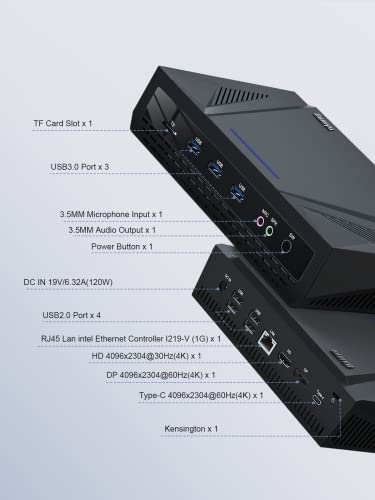 Baieyu Mini Computer Windows 11 Pro, 16GB DDR4 1TB NVME SSD, Core i7-10870H Processor (Up to 5.00 GHz) Micro Desktop Computer, Support HD1.4/DP1.