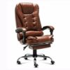 ZCMEB Executive Office Chair with Leather, Swivel Desk Chair for Home and Office, Ergonomic Computer Chair with Adjustable Seat (Color : Black(s)