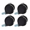 Auniwaig 1.18 inch Wheel Dia PP Swivel Caster Wheels, Black Replacement Castors, 8mm x 13mm Threaded Stem Caster Twin Wheel Without Brake, for Fu