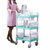 Beauty Cart Organizer Rolling Trolley with Lockable Rolling Wheels and 2 Abs Drawer, for School, Office, Home, Salon/Pink/98 * 54 * 37Cm, PIBM, G