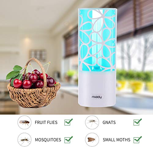 Miady Indoor Insect Sticky Trap, UV Fly Killer Light, Non-Zapper Trap for Effective Control Flying Bug, Fruit Fly, and Gnat in the Home, Includin