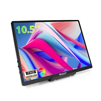 WIMAXIT 10.5Inch Portable Monitor 1920x1280P IPS FHD 100% SRGB Screen Display with USB-C/HDMI/VESA, Eye Care Gaming Monitor Type-C Monitor for La