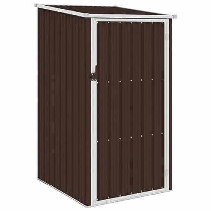 LUKEO Garden Shed Outdoor Storage House for Tools Bikes Beach Chairs and Lawn Mower Galvanized Steel, 87x98x159cm