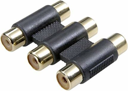 PremiumCord RCA Adaptor 3x RCA Housing F/Black