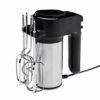 Amazon Basics 6 Speed Electric Hand Mixer with Dough Hooks, Beaters and Turbo Button, 6 litres, Black and Stainless Steel