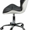 RZiioo Office Chair, PU Leather Desk Chair for Home Adjustable Height Swivel Chair Comfy Padded Computer Chair with Chrome Base Home Office Furni