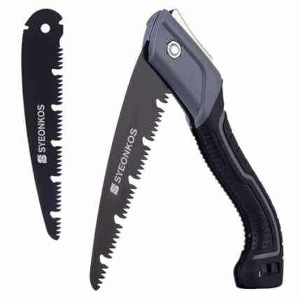 SYEONKOS Pruning Saws with Spare Blade, Folding Hand Saw, Folding Saw, Woodworking Tools, Gardening Saw with Secure Lock, Saw for Garden & Tree P
