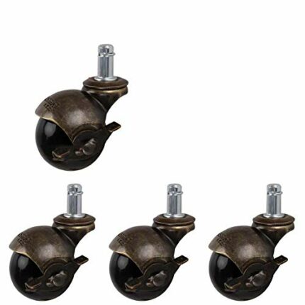 SKOAJAS Plate Casters 4 x Office Chair Castor wheels 2 inch 50mm Stem M11 Nylon Ball Swivel Casters 60kg per wheel Wear resistant Universal for F