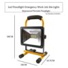 Aozel LED Work Lights Rechargeable, Led Floodlight Emergency Work Job Site Lights Waterproof Portable Floodlight for Outdoor Activities, Construc