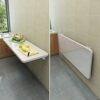 Wall Mounted Folding Table, Wood Folding Table Drop-Leaf Table, Laundry Folding Table Floating Desk Workbench For Small Spaces, Wall Hanging Kitc