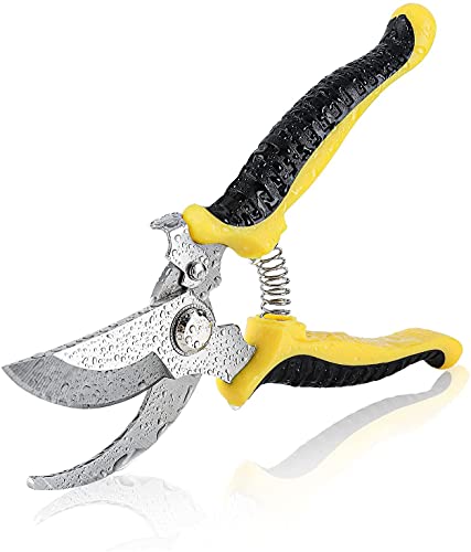 Pruning Shears Garden Scissors Patch Ergonomic Grip Lightweight Hand Garden Secateurs for Cutting Tool Stainless Steel Sharp Blade Clipper for Pr