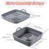 Square Air Fryer Silicone Pot, Foldable Air Fryer Silicone Liners, Non-Stick Food Safe Air Fryer Pad, Replacement of Flammable Parchment Liner Pa