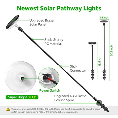 GEARLITE Solar Lights Outdoor Garden, 4 Pack Super Bright Garden Lights Solar Powered Built-in 1000mAh Battery, Sway by Wind, Waterproof Garden O