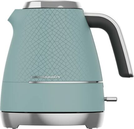 Beko Cosmopolis Dome Kettle WKM8307T, Retro Duck Egg Teal Design, 1.7L Capacity 3000 W, Includes Removable Lid, Easy Pour Spout & Boil Dry Protec
