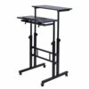 AIZ Mobile Standing Desk, Adjustable Computer Desk Rolling Laptop Cart on Wheels Home Office Computer Workstation, Portable Laptop Stand for Smal
