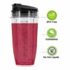 2 * 24OZ Cups with Spout Lids Replacement Parts Fits for Nutri Ninja Blenders