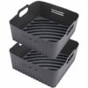YINGRACE 8 inch Silicone Air Fryer Liners, 2023 Upgraded 9CM High Air Fryer Accessories Compatible for Cosori 5.5L, Philips XL 6.2L Square Air Fr