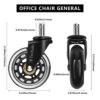 Techoln Office Chair Wheels,Set of 5,Heavy Duty Office Chair casters for Chairs to Replace Office Chair mats
