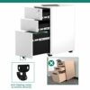 YITAHOME Fully Assembled 3-Drawers Rolling File Cabinet - Lockable Drawers, Home Office Mobile Filing Cabinet with Wheel, Under Desk File Cabinet