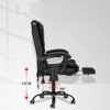 FGHOEV Adjustable Massage Office Chair Reclining High Back Chair Big Tall Leather Ergonomic Swivel Chair with Footrest