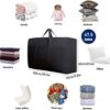 3 Pack 180L Large Storage Bags,600D Oxford Waterproof Garden Moving Storage Boxes with Zips,Under Bed Storage Box with Lid for Clothes,Duvet,Laun