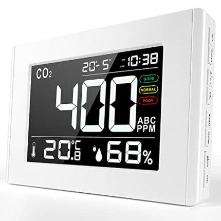 BILIPALA CO2 Monitor, Air Quality Monitor Indoor, Carbon Dioxide Detector with Alarm, Temperature, Relative Humidity and co2 Meter, Air Monitor f